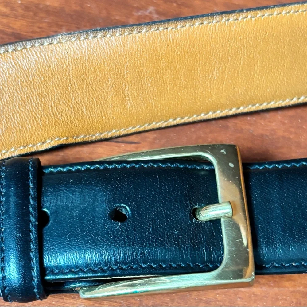 Mens Cortina Hand Polished Leather Large 40 with Gold Buckle